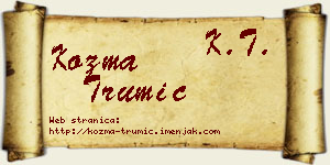 Kozma Trumić vizit kartica